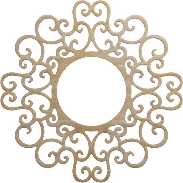 Ekena Millwork Reims Wood Fretwork Pierced Ceiling Medallion, Hickory, 24"OD x 9 1/8"ID x 1/4"T CMWP24X24X0250REHI - main